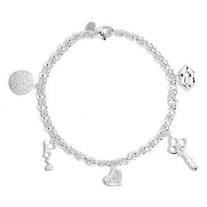 Argento Vivo Sterling .925 Passion Charm Bracelet
